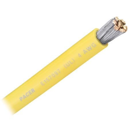 Pacer Group Pacer Yellow 4 AWG Battery Cable, Sold By The Foot WUL4YL-FT